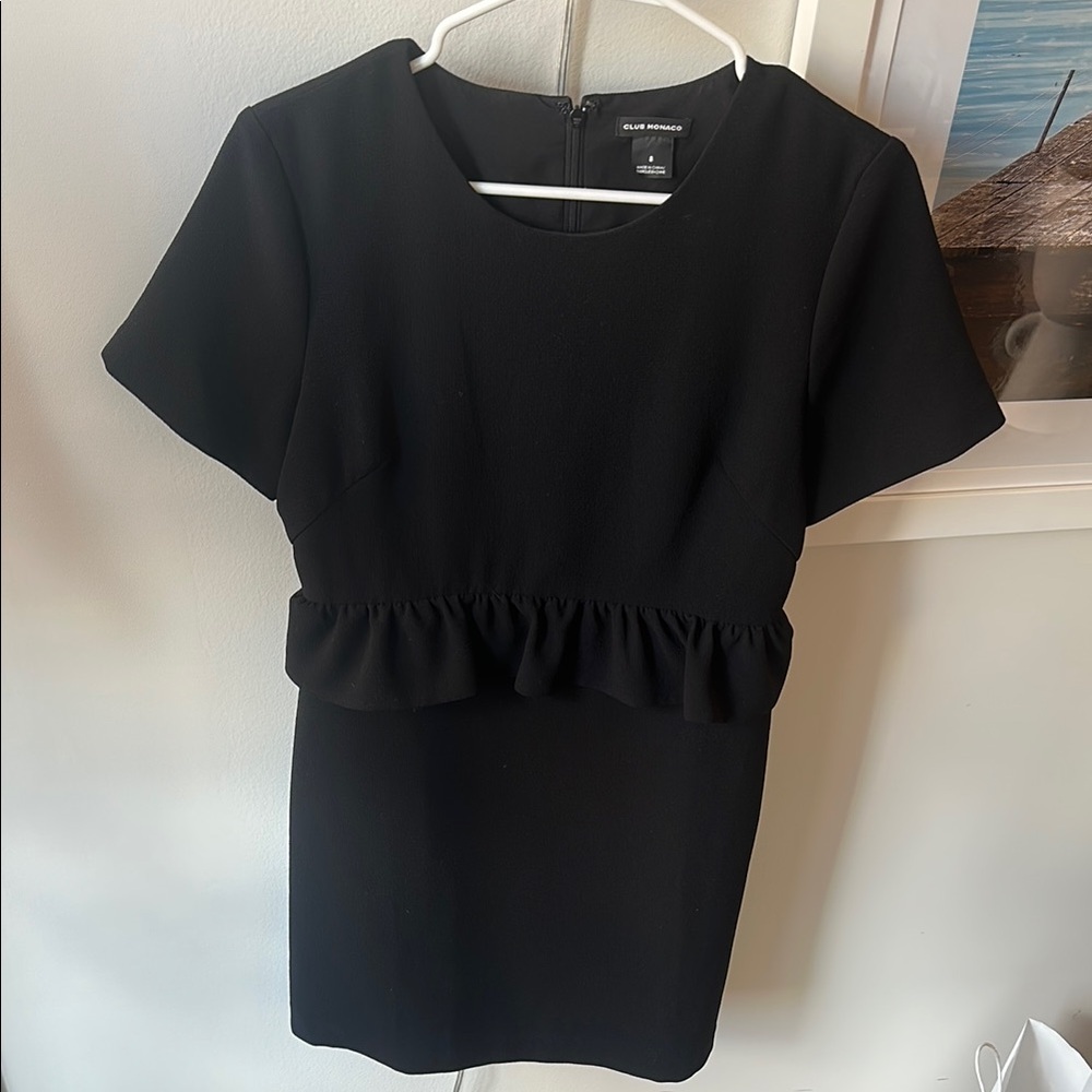 Club Monaco black peplum work dress
